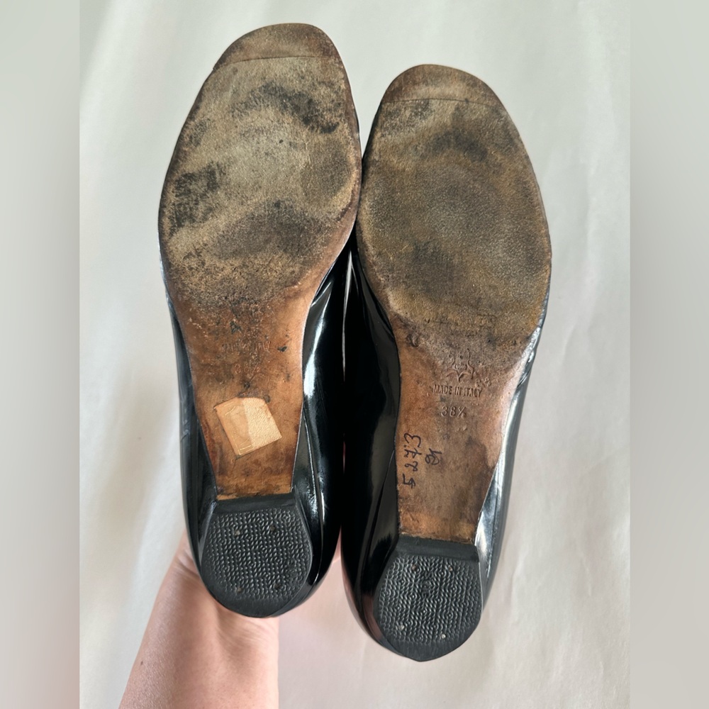 **** Jimmy Choo Size 38 1/2 Black Patent Ballet Flats. - Picture 6 of 7